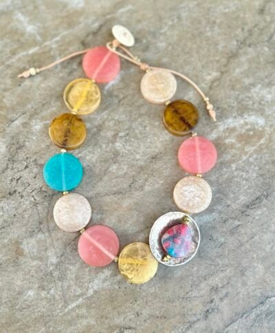 Art Deco Colorful Choker Necklace - Image 7