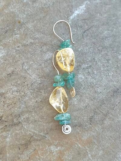 Citrine and Apatite Sterling Silver Earrings - Image 5