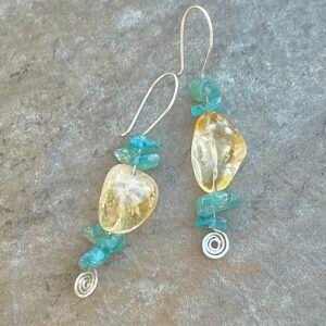 Citrine and Apatite Sterling Silver Earrings
