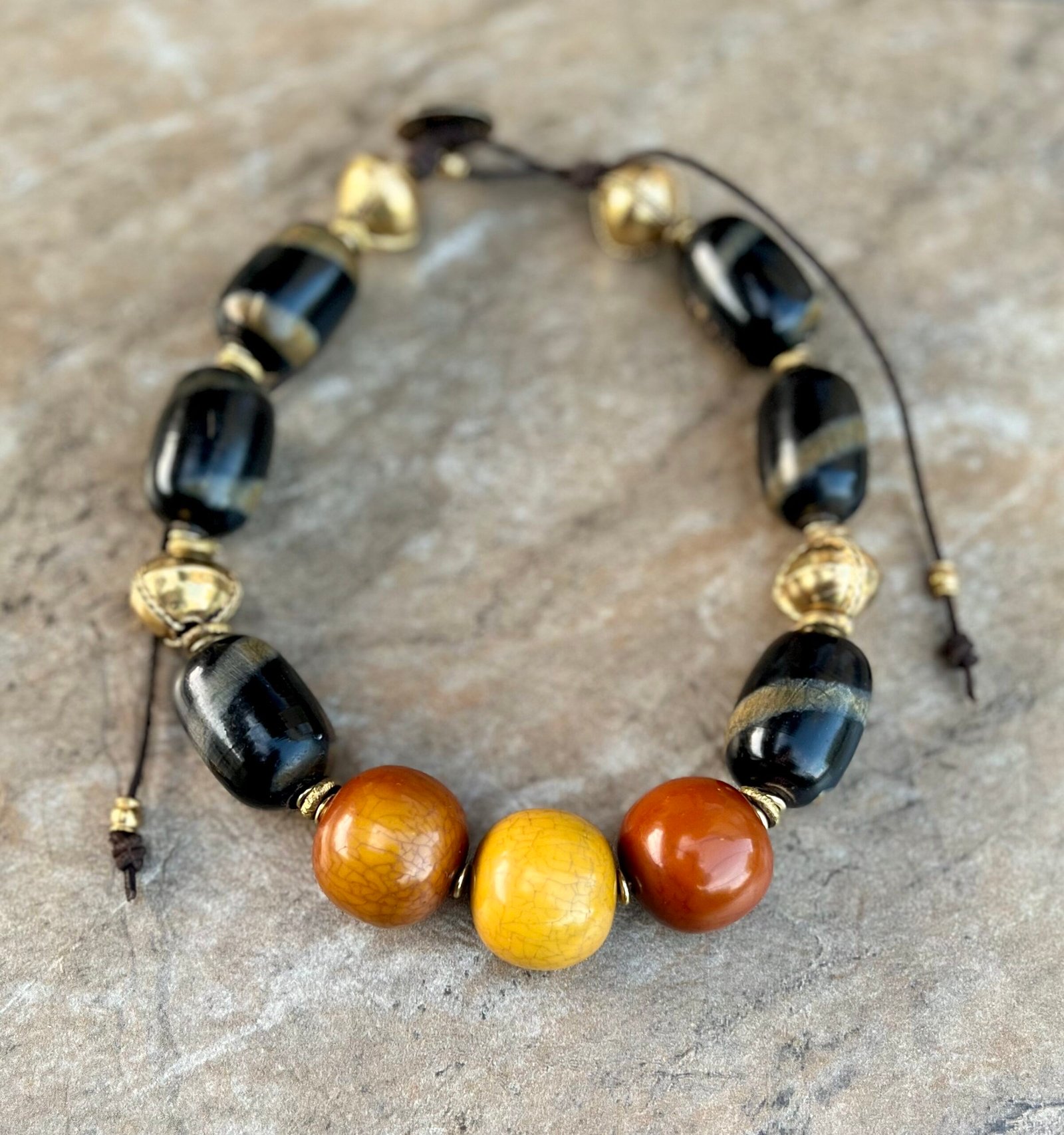 African Carved Horn Necklace - Image 8