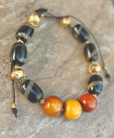 African Carved Horn Necklace - Image 6