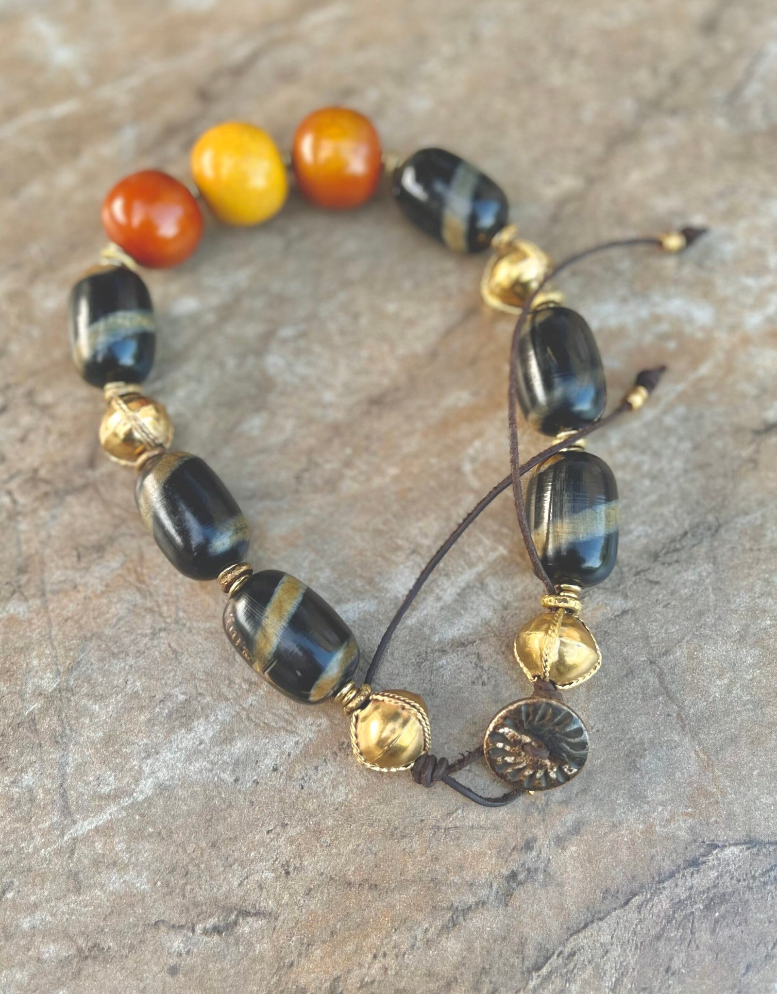African Carved Horn Necklace - Image 12
