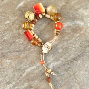 Multi Beaded Bracelet Vintage Resin