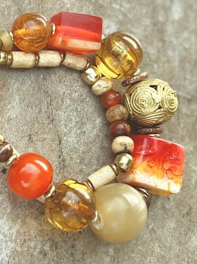 Multi Beaded Vintage Resin Boho Bracelet - Image 4
