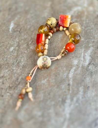 Multi Beaded Vintage Resin Boho Bracelet - Image 8