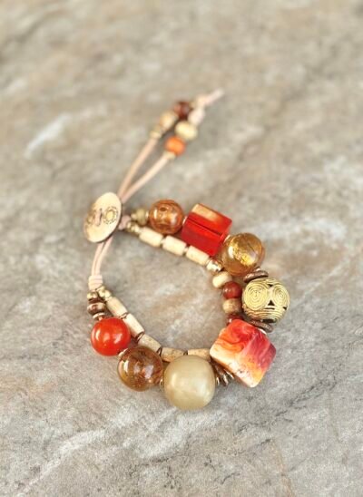Multi Beaded Vintage Resin Boho Bracelet - Image 2