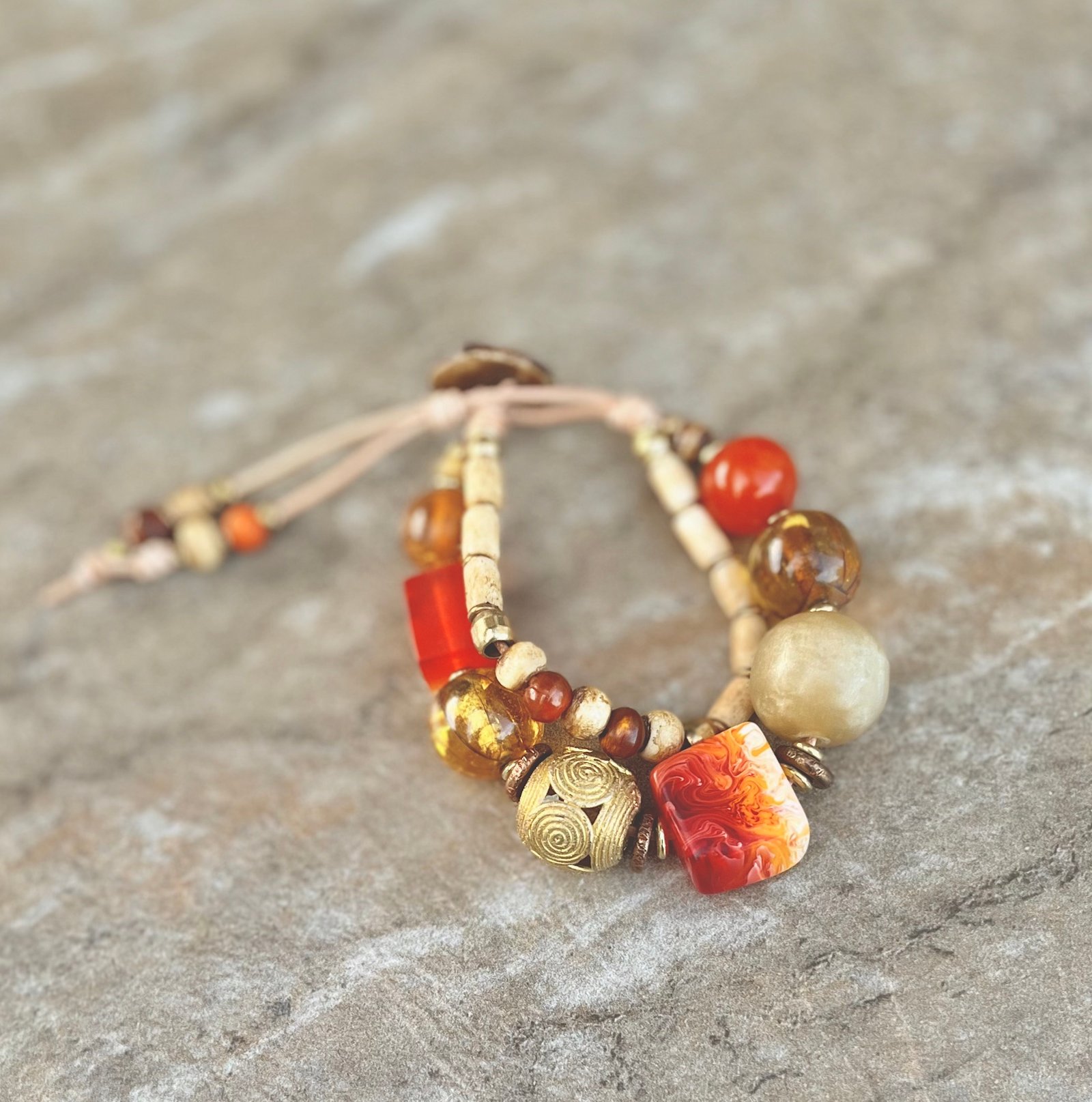 Multi Beaded Vintage Resin Boho Bracelet - Image 10