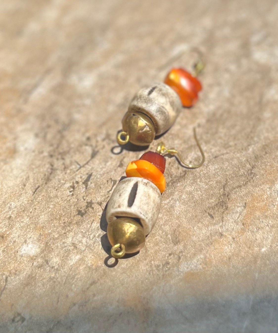African Tribal Inspired Amber Earrings - Image 12