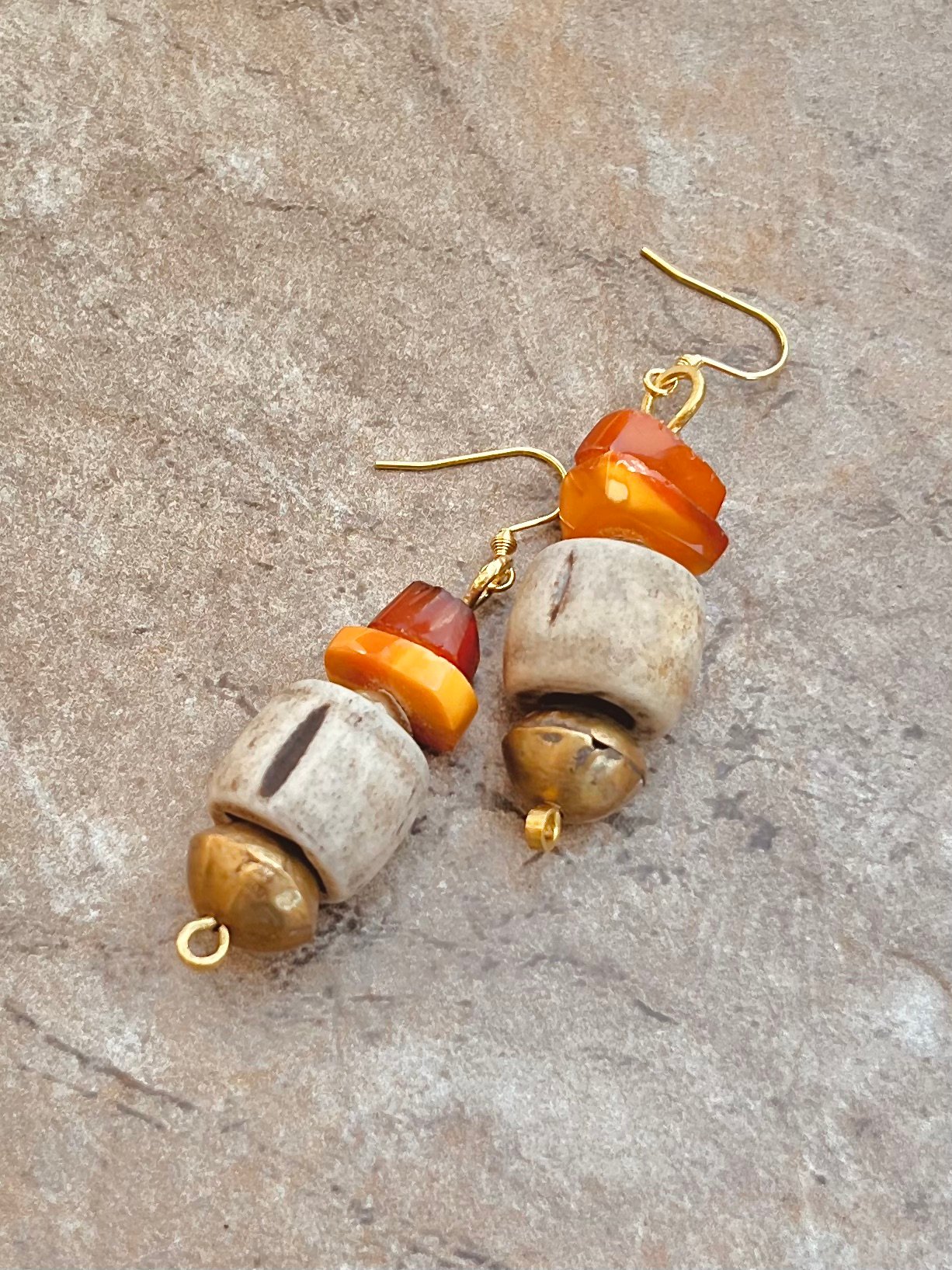 African Tribal Inspired Amber Earrings - Image 11