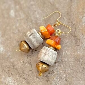 African Tribal Inspired Amber Earrings