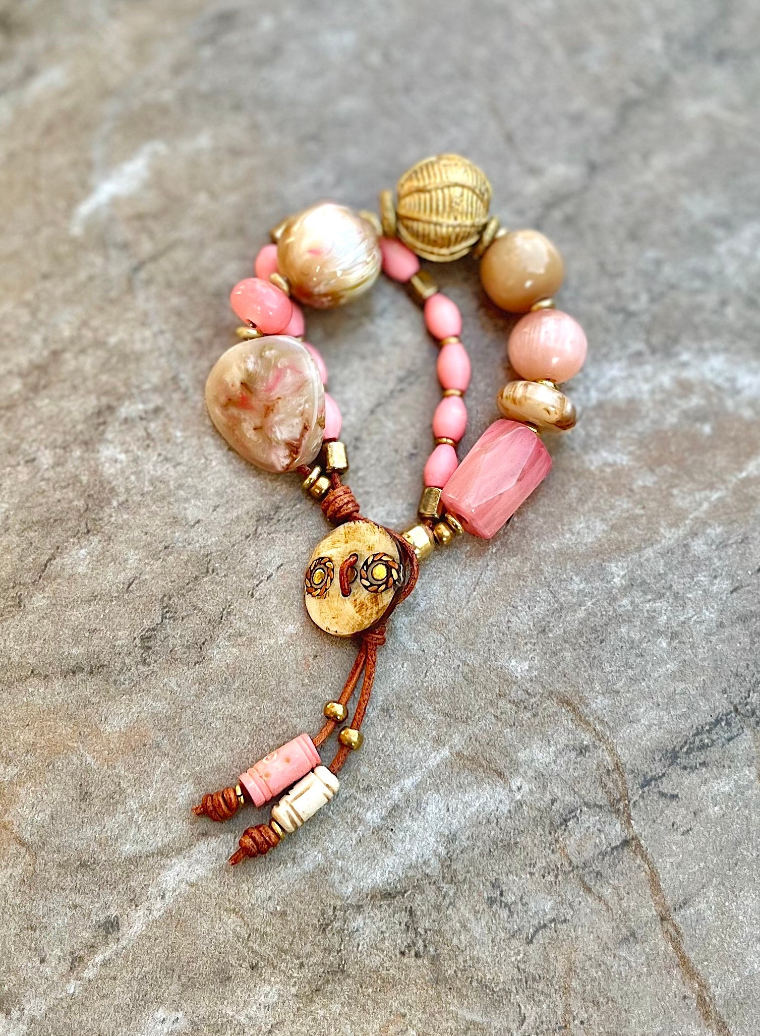 Pink Mocha Boho Bracelet - Image 4