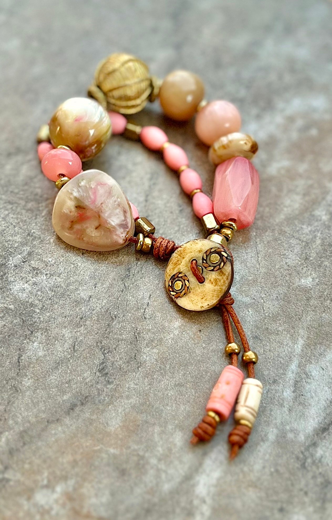 Pink Mocha Boho Bracelet