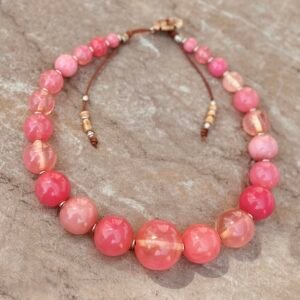 Pink Art Deco Resin Necklace