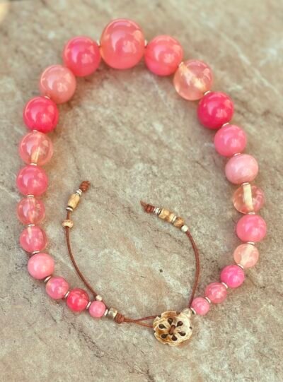 Pink Art Deco Resin Necklace - Image 17